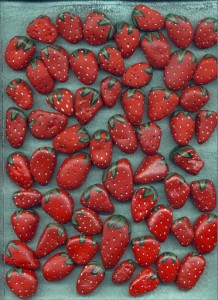 jahody maľba strawberry drawing